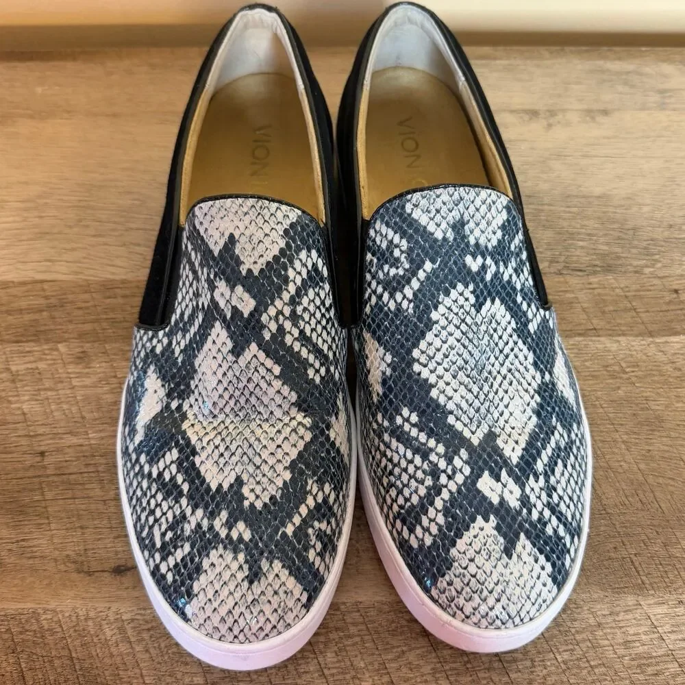 Vionic 356 Midi Snake Print Slip On Shoes Leather Women Flats Size 9.5 - Picture 4 of 7